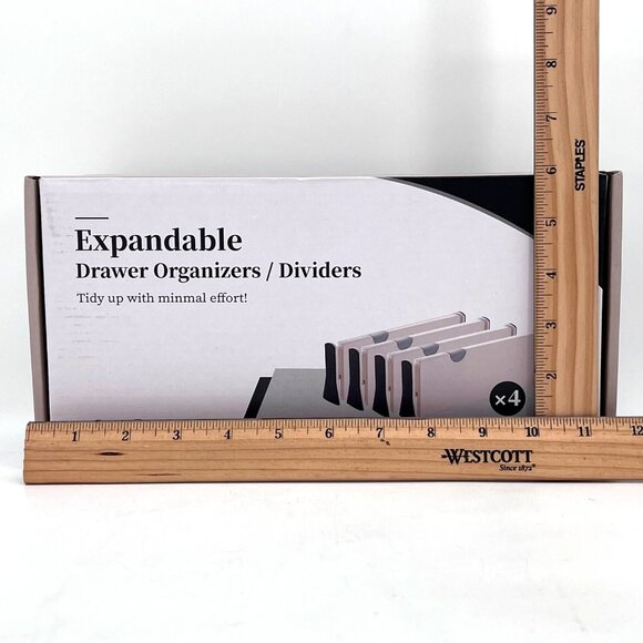 Expandable Drawer Organizers Dividers Set Of 4 Adjustable 11" To 17" Home Office - Picture 11 of 13